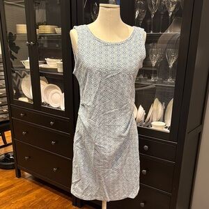 Blue Patterned Sleeveless Maternity Dress